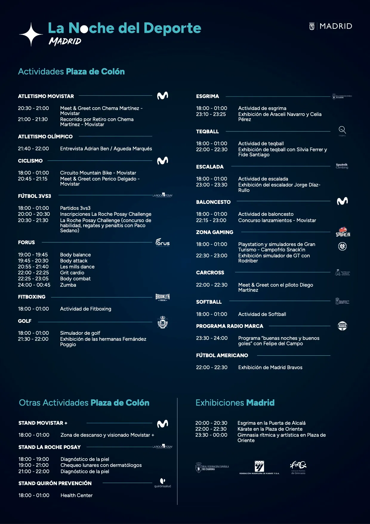 horario de actividades