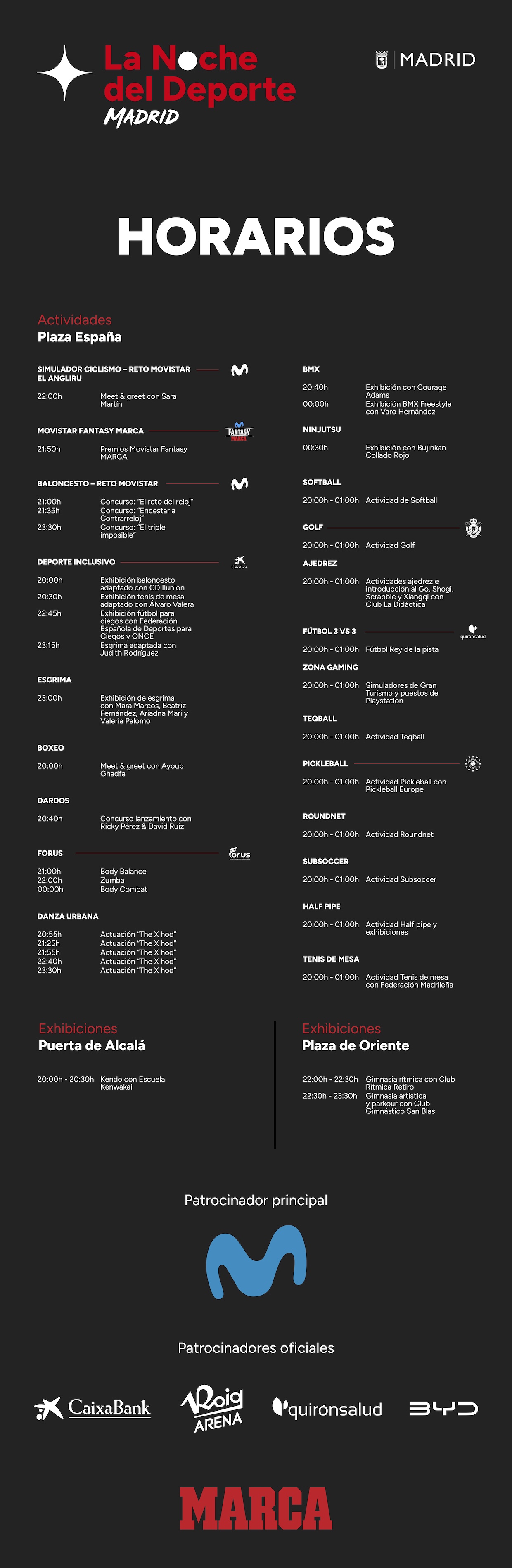 horario de actividades